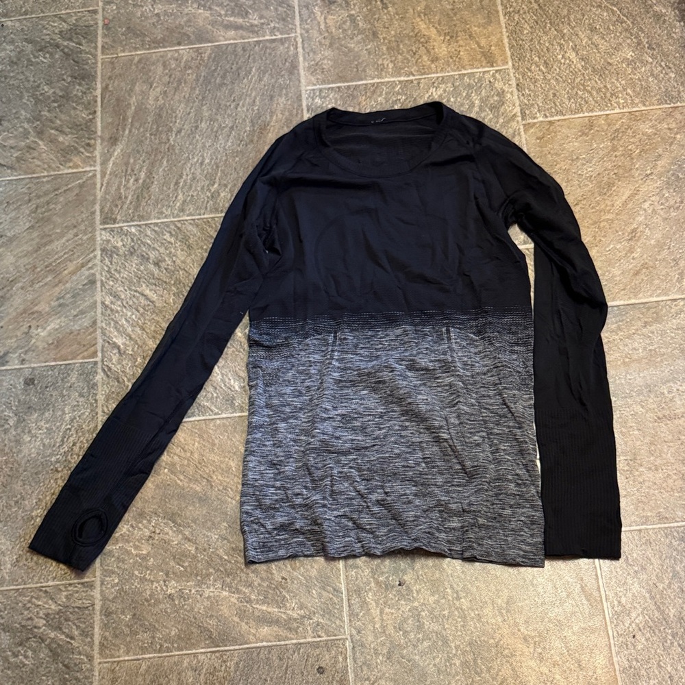 Black and Gray Long Sleeve Top